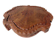 Leaf cutting Wooden Bowl Collapsible Basket