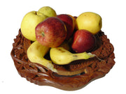 Foldable Wood Collapsible Fruit Basket with pedal stand