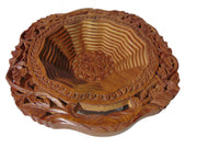 Foldable Wood Collapsible Fruit Basket with pedal stand