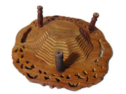 Foldable Wood Collapsible Fruit Basket with pedal stand