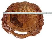 Foldable Wood Collapsible Fruit Basket with pedal stand
