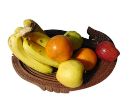 Handmade fish Shape Foldable Wood Collapsible Fruit Basket