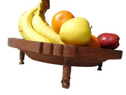 Handmade fish Shape Foldable Wood Collapsible Fruit Basket