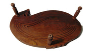 Handmade fish Shape Foldable Wood Collapsible Fruit Basket