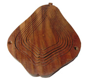 Handmade pear Shape Foldable Wood Collapsible Fruit Basket