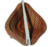 Handmade pear Shape Foldable Wood Collapsible Fruit Basket