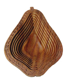 Handmade pear Shape Foldable Wood Collapsible Fruit Basket