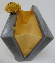 Grey Handcrafted Marble Clutch purse