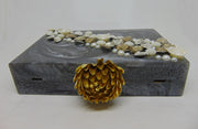 Grey Handcrafted Marble Clutch purse