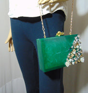 Marble Resin MOP Clutch Bag