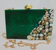 Marble Resin MOP Clutch Bag