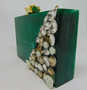 Marble Resin MOP Clutch Bag