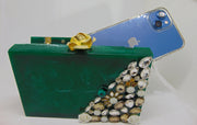 Marble Resin MOP Clutch Bag