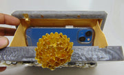 Grey Handcrafted Marble Clutch purse