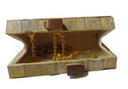 Geometric Wood Resin Clutch Box Purse Bags