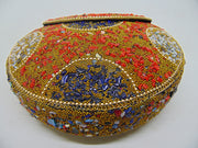 Orange gravel stone & Red mosaic stone Clutch Bag