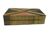 Geometric Wood Resin Clutch Box Purse Bags
