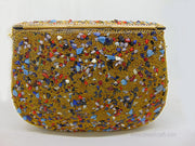 Orange gravel stone & Red mosaic stone Clutch Bag