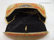 Orange gravel stone & Red mosaic stone Clutch Bag