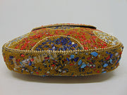 Orange gravel stone & Red mosaic stone Clutch Bag