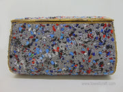 Blue & Multi Gravel stone mosaic stone Clutch Bag