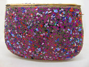 Orange & Multi gravel stone mosaic stone Clutch Bag