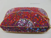 Orange & Multi gravel stone mosaic stone Clutch Bag