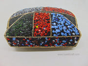 Blue Gravel stone & Red mosaic stone Clutch Bag