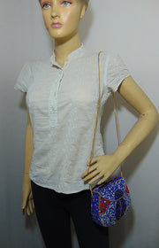 Blue Gravel stone & Red mosaic stone Clutch Bag