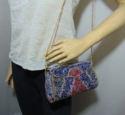 Blue & Multi Gravel stone mosaic stone Clutch Bag