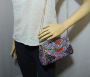 Blue & Multi Gravel stone mosaic stone Clutch Bag