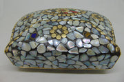Shell Mosaic Stone Clutch Purse