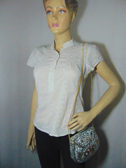 Shell Mosaic Stone Clutch Purse