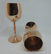 Goblet Copper Plated Stemmed Wine Glass