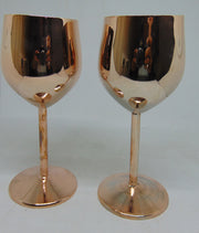 Goblet Copper Plated Stemmed Wine Glass