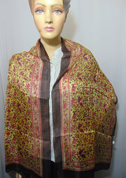 Paisley Flower Design Long Silk Scarf