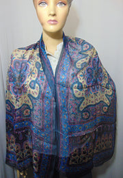Paisley Design Long Scarf pure Silk Scarves