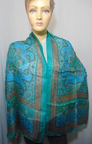 Paisley Design Long Scarf pure Silk Scarves