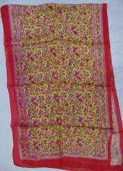 Paisley Flower Design Long Silk Scarf