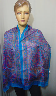 Paisley print Long Scarf pure Silk Scarves
