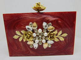 Red Resin Clutch Purse