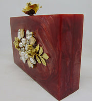 Red Resin Clutch Purse