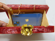 Red Resin Clutch Purse
