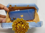Resin Stone Embellished Clutch purse