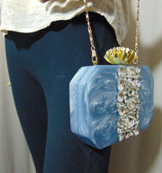 Resin Stone Embellished Clutch purse
