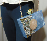 Resin Stone Embellished Clutch purse