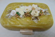 Resin flower Embellished Clutch purse