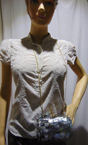 HANDMADE MOTHER OF PEARL METAL HANDBAGS