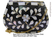 ACRYLIC RESIN MOTHER OF PEARL SLING BAG CLUTCH