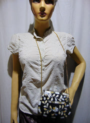ACRYLIC RESIN MOTHER OF PEARL SLING BAG CLUTCH